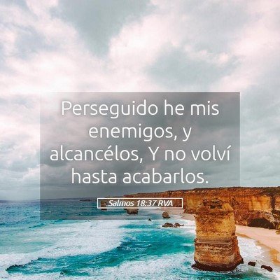 Picture 05 - Salmos 18:37 RVA - Perseguido he mis enemigos, y alcancélos, Y no - Bible Verse Picture