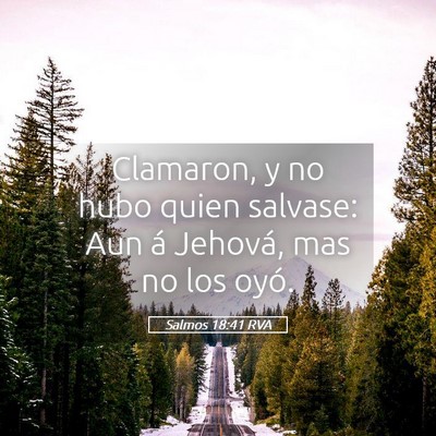 Picture 05 - Salmos 18:41 RVA - Clamaron, y no hubo quien salvase: Aun á - Bible Verse Picture