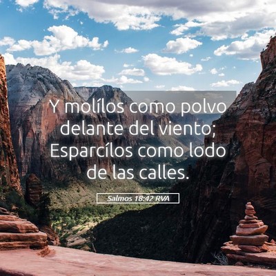 Picture 05 - Salmos 18:42 RVA - Y molílos como polvo delante del viento; - Bible Verse Picture