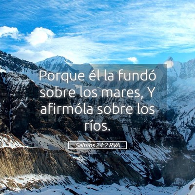 Picture 05 - Salmos 24:2 RVA - Porque él la fundó sobre los mares, Y afirmóla - Bible Verse Picture
