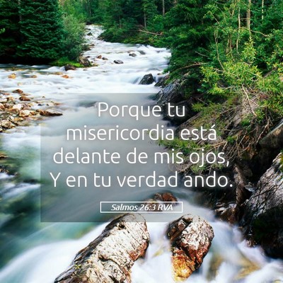 Picture 05 - Salmos 26:3 RVA - Porque tu misericordia está delante de mis ojos, - Bible Verse Picture
