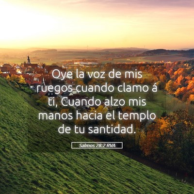 Picture 05 - Salmos 28:2 RVA - Oye la voz de mis ruegos cuando clamo á ti, - Bible Verse Picture