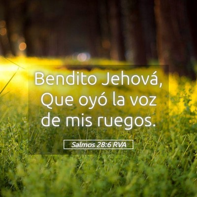 Picture 05 - Salmos 28:6 RVA - Bendito Jehová, Que oyó la voz de mis - Bible Verse Picture