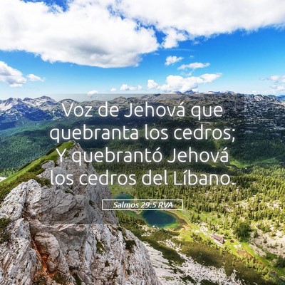 Picture 05 - Salmos 29:5 RVA - Voz de Jehová que quebranta los cedros; Y - Bible Verse Picture