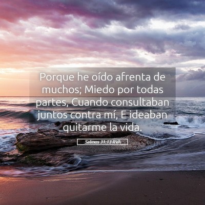 Picture 05 - Salmos 31:13 RVA - Porque he oído afrenta de muchos; Miedo por - Bible Verse Picture