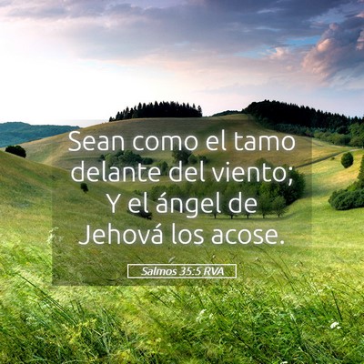 Picture 05 - Salmos 35:5 RVA - Sean como el tamo delante del viento; Y el ángel - Bible Verse Picture