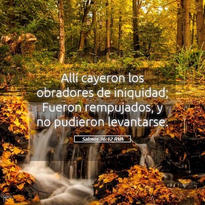 Picture 05 - Salmos 36:12 RVA - Allí cayeron los obradores de iniquidad; Fueron - Bible Verse Picture