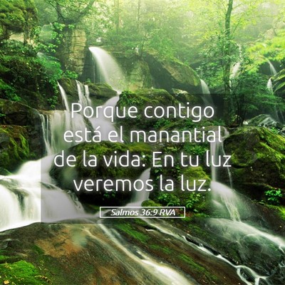 Picture 05 - Salmos 36:9 RVA - Porque contigo está el manantial de la vida: En - Bible Verse Picture