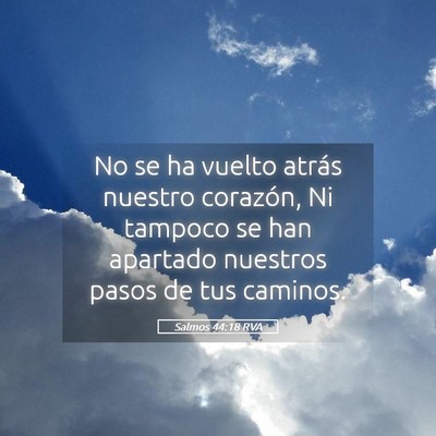 Picture 05 - Salmos 44:18 RVA - No se ha vuelto atrás nuestro corazón, Ni - Bible Verse Picture