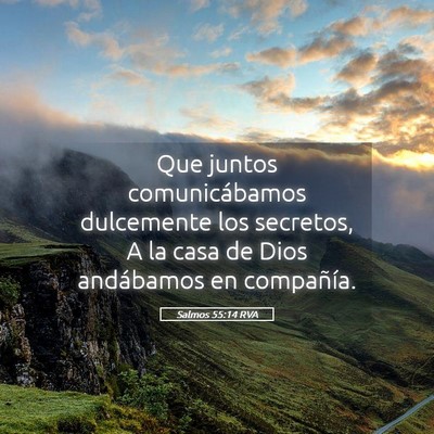 Picture 05 - Salmos 55:14 RVA - Que juntos comunicábamos dulcemente los - Bible Verse Picture