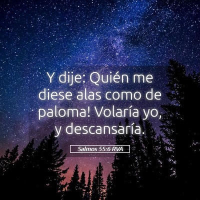 Picture 05 - Salmos 55:6 RVA - Y dije: ­Quién me diese alas como de paloma! - Bible Verse Picture