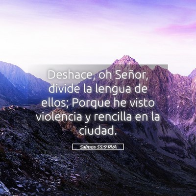 Picture 05 - Salmos 55:9 RVA - Deshace, oh Señor, divide la lengua de ellos; - Bible Verse Picture