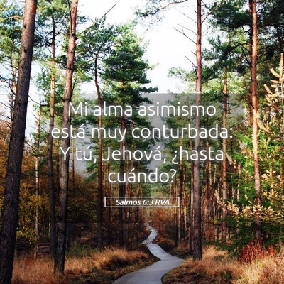 Picture 05 - Salmos 6:3 RVA - Mi alma asimismo está muy conturbada: Y tú, - Bible Verse Picture
