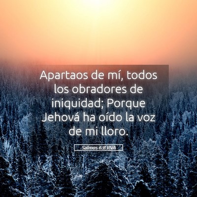 Picture 05 - Salmos 6:8 RVA - Apartaos de mí, todos los obradores de - Bible Verse Picture