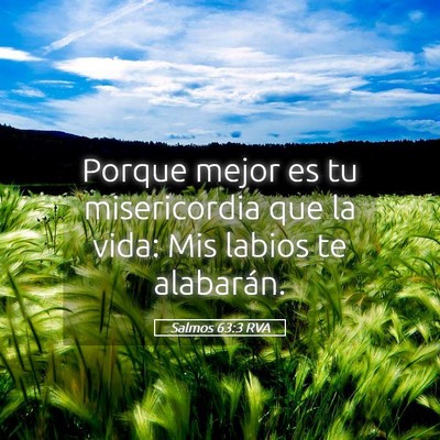 Picture 05 - Salmos 63:3 RVA - Porque mejor es tu misericordia que la vida: Mis - Bible Verse Picture