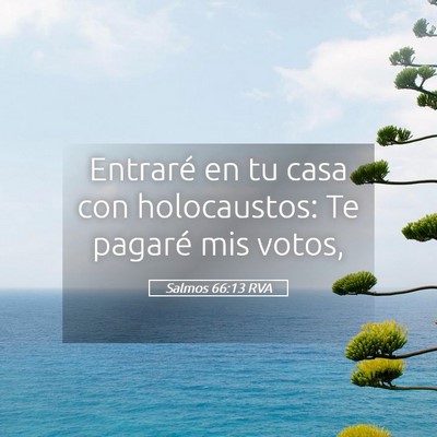 Picture 05 - Salmos 66:13 RVA - Entraré en tu casa con holocaustos: Te pagaré - Bible Verse Picture