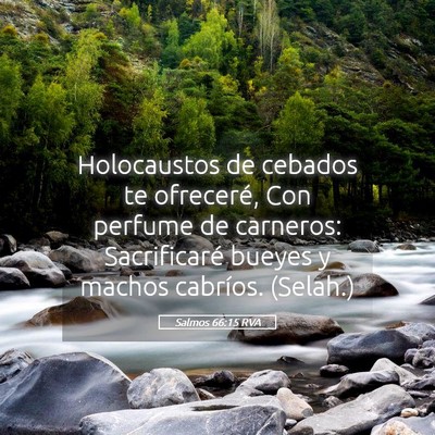 Picture 05 - Salmos 66:15 RVA - Holocaustos de cebados te ofreceré, Con perfume - Bible Verse Picture