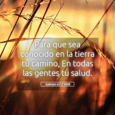 Picture 05 - Salmos 67:2 RVA - Para que sea conocido en la tierra tu camino, En - Bible Verse Picture