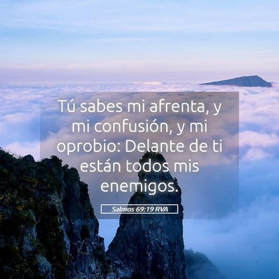 Picture 05 - Salmos 69:19 RVA - Tú sabes mi afrenta, y mi confusión, y mi - Bible Verse Picture