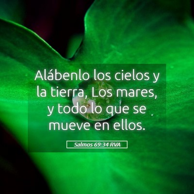 Picture 05 - Salmos 69:34 RVA - Alábenlo los cielos y la tierra, Los mares, y - Bible Verse Picture