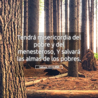 Picture 05 - Salmos 72:13 RVA - Tendrá misericordia del pobre y del menesteroso, - Bible Verse Picture