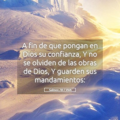 Picture 05 - Salmos 78:7 RVA - A fin de que pongan en Dios su confianza, Y no se - Bible Verse Picture