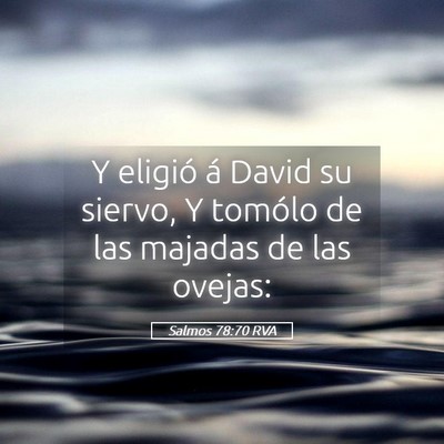 Picture 05 - Salmos 78:70 RVA - Y eligió á David su siervo, Y tomólo de las - Bible Verse Picture