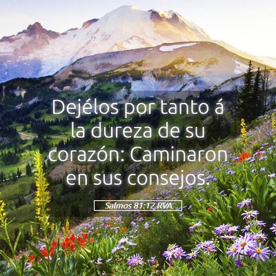Picture 05 - Salmos 81:12 RVA - Dejélos por tanto á la dureza de su corazón: - Bible Verse Picture