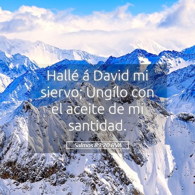 Picture 05 - Salmos 89:20 RVA - Hallé á David mi siervo; Ungílo con el aceite - Bible Verse Picture