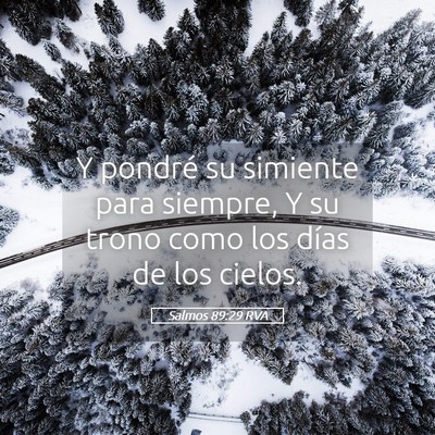 Picture 05 - Salmos 89:29 RVA - Y pondré su simiente para siempre, Y su trono - Bible Verse Picture