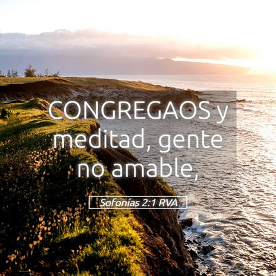 Picture 05 - Sofonías 2:1 RVA - CONGREGAOS y meditad, gente no - Bible Verse Picture