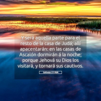 Picture 05 - Sofonías 2:7 RVA - Y será aquella parte para el resto de la casa de - Bible Verse Picture