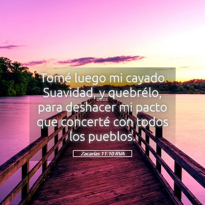 Picture 05 - Zacarías 11:10 RVA - Tomé luego mi cayado Suavidad, y quebrélo, para - Bible Verse Picture