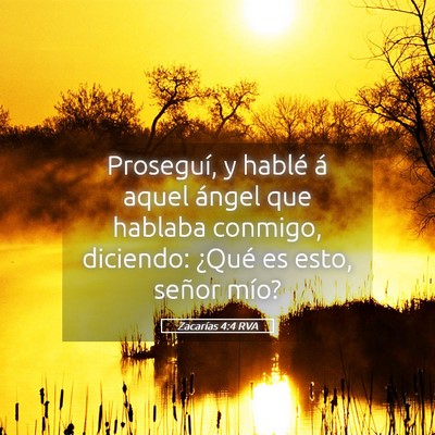 Picture 05 - Zacarías 4:4 RVA - Proseguí, y hablé á aquel ángel que hablaba - Bible Verse Picture