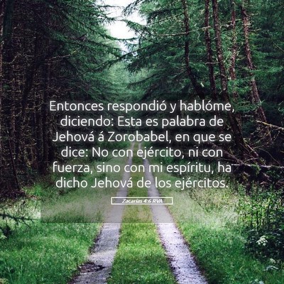 Picture 05 - Zacarías 4:6 RVA - Entonces respondió y hablóme, diciendo: Esta es - Bible Verse Picture