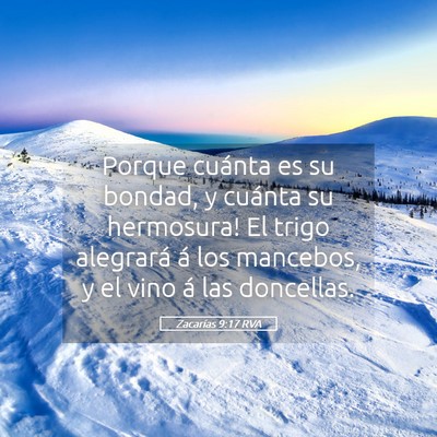 Picture 05 - Zacarías 9:17 RVA - Porque ­cuánta es su bondad, y cuánta su - Bible Verse Picture
