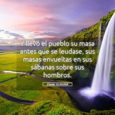 Picture 05 - Éxodo 12:34 RVA - Y llevó el pueblo su masa antes que se leudase, - Bible Verse Picture