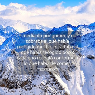 Picture 05 - Éxodo 16:18 RVA - Y medíanlo por gomer, y no sobraba al que había - Bible Verse Picture