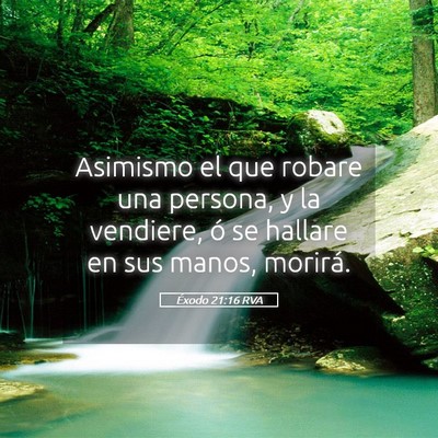 Picture 05 - Éxodo 21:16 RVA - Asimismo el que robare una persona, y la - Bible Verse Picture