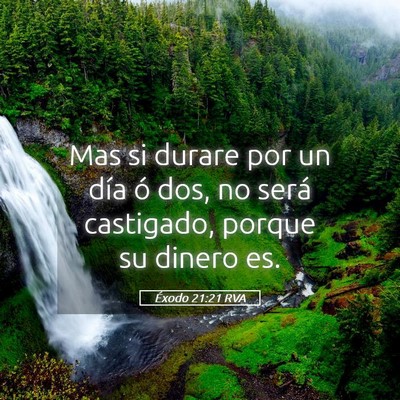 Picture 05 - Éxodo 21:21 RVA - Mas si durare por un día ó dos, no será - Bible Verse Picture