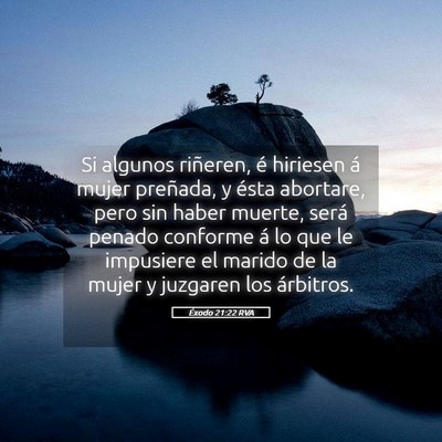 Picture 05 - Éxodo 21:22 RVA - Si algunos riñeren, é hiriesen á mujer - Bible Verse Picture