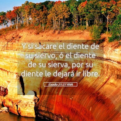 Picture 05 - Éxodo 21:27 RVA - Y si sacare el diente de su siervo, ó el diente - Bible Verse Picture