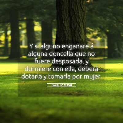 Picture 05 - Éxodo 22:16 RVA - Y si alguno engañare á alguna doncella que no - Bible Verse Picture