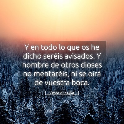 Picture 05 - Éxodo 23:13 RVA - Y en todo lo que os he dicho seréis avisados. Y - Bible Verse Picture