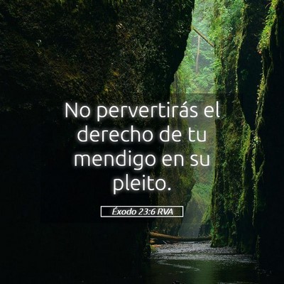Picture 05 - Éxodo 23:6 RVA - No pervertirás el derecho de tu mendigo en su - Bible Verse Picture