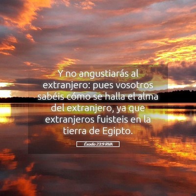 Picture 05 - Éxodo 23:9 RVA - Y no angustiarás al extranjero: pues vosotros - Bible Verse Picture