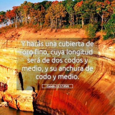 Picture 05 - Éxodo 25:17 RVA - Y harás una cubierta de oro fino, cuya longitud - Bible Verse Picture