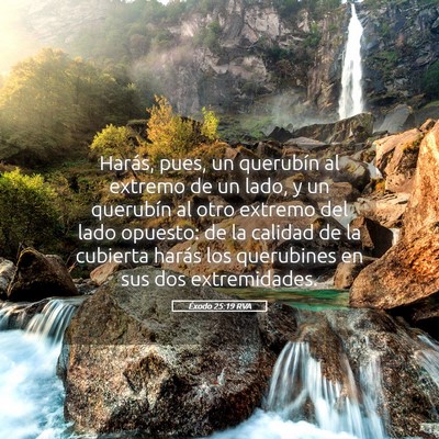 Picture 05 - Éxodo 25:19 RVA - Harás, pues, un querubín al extremo de un lado, - Bible Verse Picture