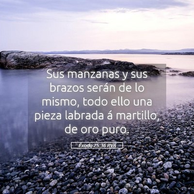 Picture 05 - Éxodo 25:36 RVA - Sus manzanas y sus brazos serán de lo mismo, - Bible Verse Picture