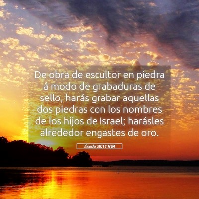 Picture 05 - Éxodo 28:11 RVA - De obra de escultor en piedra á modo de - Bible Verse Picture